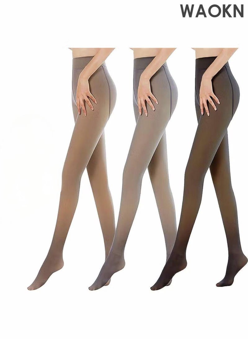 WAOKN Women's 3 Pairs Thin Tights Stockings,High Quality Silk Stockings,Pantyhose Opaque High Waisted Sheer Leggings, Soft Stocking, Ladies Pantyhose Hollow Stocks With Reinforced Toes, Womens Footed Pantyhose Hosiery Tights, Stockings for Dates/ Weddings/ Daily Waer （3 Pair） - Image 1