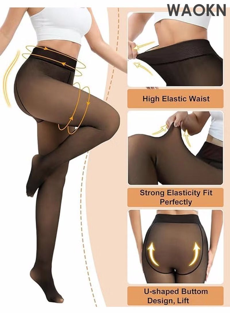 WAOKN Women's 3 Pairs Thin Tights Stockings,High Quality Silk Stockings,Pantyhose Opaque High Waisted Sheer Leggings, Soft Stocking, Ladies Pantyhose Hollow Stocks With Reinforced Toes, Womens Footed Pantyhose Hosiery Tights, Stockings for Dates/ Weddings/ Daily Waer （3 Pair） - Image 3