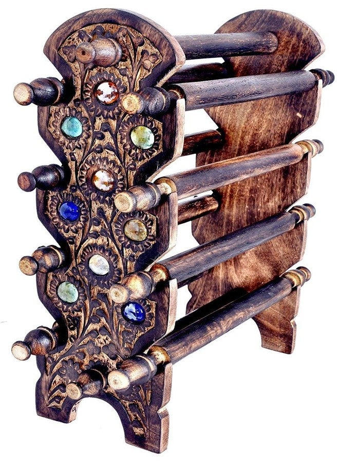 DWH Deluxe Wood Handicrafts Wooden Hand Carved Wooden Bangle Stand//Wooden 10 Tier Bar Bracelet, Bangle Jewelry Holder Stand Display Organizer, Bracelet Holder for Jewelry - Image 1