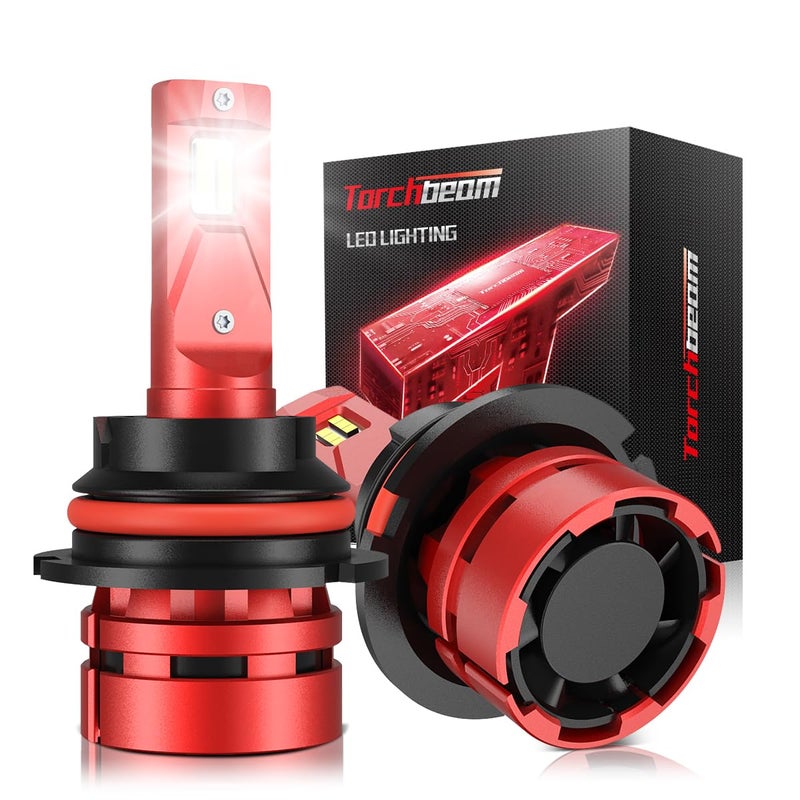 Torchbeam 9007/HB5 Bulbs Combo, ðŸ‘ðŸŽðŸŽðŸŽðŸŽð‹ðŒ ðŸ”ðŸŽð– ðŸ”ðŸŽðŸŽ% ð’ð®ð©ðžð«ð¢ð¨ð« ðð«ð¢ð ð¡ð­ð§ðžð¬ð¬ 9007 Bulbs 6500K Cool White for ATVS, Fog Powersports Bulbs Plug-N-Play, Pack of 2 - Image 1