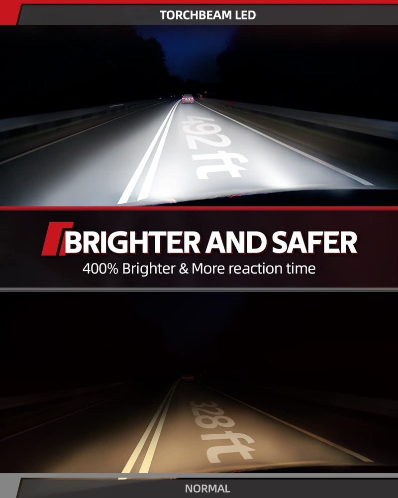 Torchbeam 9007/HB5 Bulbs Combo, ðŸ‘ðŸŽðŸŽðŸŽðŸŽð‹ðŒ ðŸ”ðŸŽð– ðŸ”ðŸŽðŸŽ% ð’ð®ð©ðžð«ð¢ð¨ð« ðð«ð¢ð ð¡ð­ð§ðžð¬ð¬ 9007 Bulbs 6500K Cool White for ATVS, Fog Powersports Bulbs Plug-N-Play, Pack of 2 - Image 2