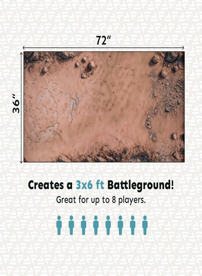 Feltectors Foldable Battle Mat for Tabletop RPG 36x72 in - Dry Erase, Waterproof Grid Map Board with Terrain Artwork with Storage Bag Compatible with D&D, Pathfinder,Roleplaying Games (Sandy Wasteland Map) - Image 5