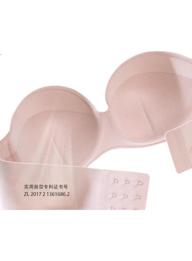 Aimer Bra, Breathable, Strapless, Bandeau, Push-Up, Non-Slip, Half Cup, Am118581, Skin Color, B75 - Image 1