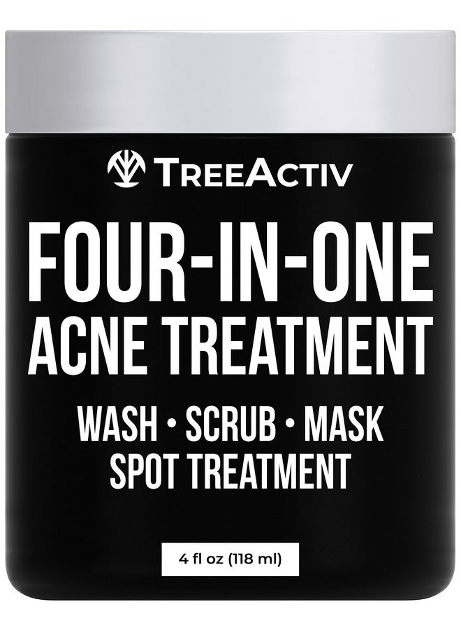 TreeActiv Four-In-One Acne Treatment, Exfoliating Sulfur Acne Face Wash, Bentonite Clay Face Mask & Acne Spot Treatment, Pore Clarifying Facial Scrub For Adult, Teens, Women, & Men, 250+ Treatments  - Image 1