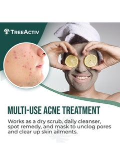 TreeActiv Four-In-One Acne Treatment, Exfoliating Sulfur Acne Face Wash, Bentonite Clay Face Mask & Acne Spot Treatment, Pore Clarifying Facial Scrub For Adult, Teens, Women, & Men, 250+ Treatments  - Image 2