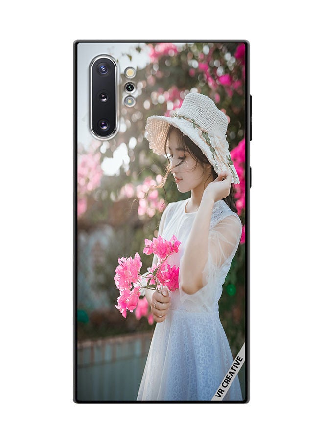 VR CREATIVE Protective Case Cover For Samsung Galaxy Note10 Plus 5G Girl With Pink Flower Design Multicolour - Image 1