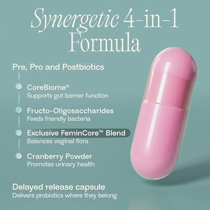 BIOMA Feminine Health Synbiotic - Women's Health Supplement for Healthy Vaginal pH, Urinary Tract & Digestive Support - with Probiotics, Cranberry & Tributyrin - 60 Capsules (30-Day Supply) - Image 3