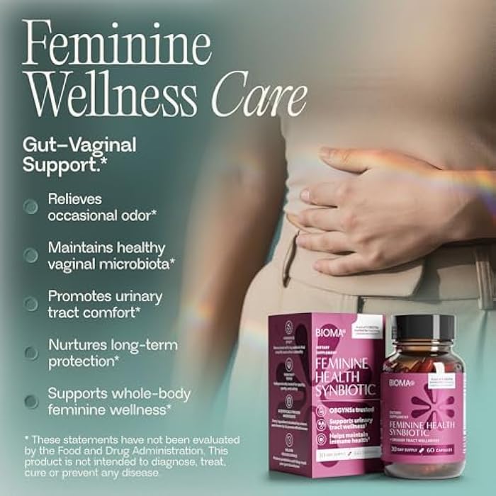 BIOMA Feminine Health Synbiotic - Women's Health Supplement for Healthy Vaginal pH, Urinary Tract & Digestive Support - with Probiotics, Cranberry & Tributyrin - 60 Capsules (30-Day Supply) - Image 2