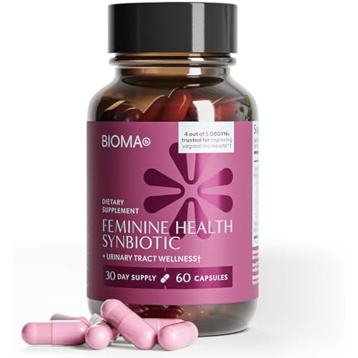 BIOMA Feminine Health Synbiotic - Women's Health Supplement for Healthy Vaginal pH, Urinary Tract & Digestive Support - with Probiotics, Cranberry & Tributyrin - 60 Capsules (30-Day Supply) - Image 1