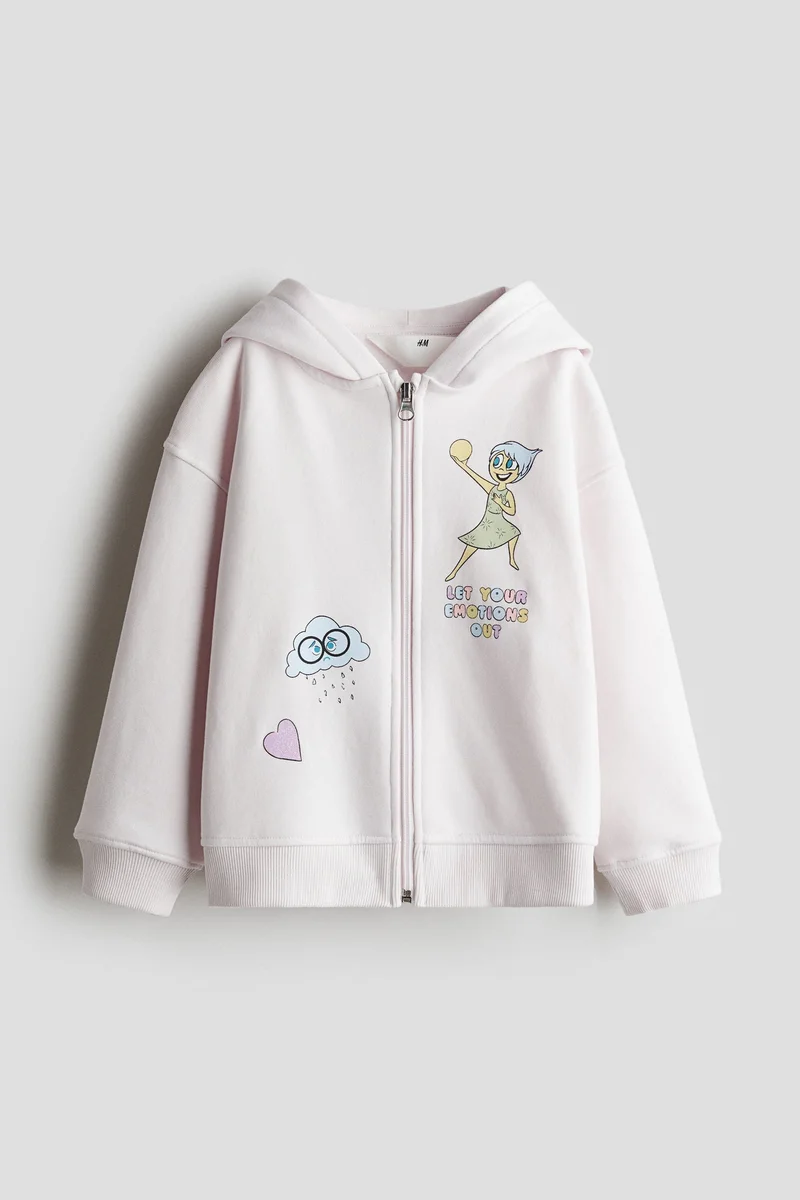 H&M Printed zip-through hoodie