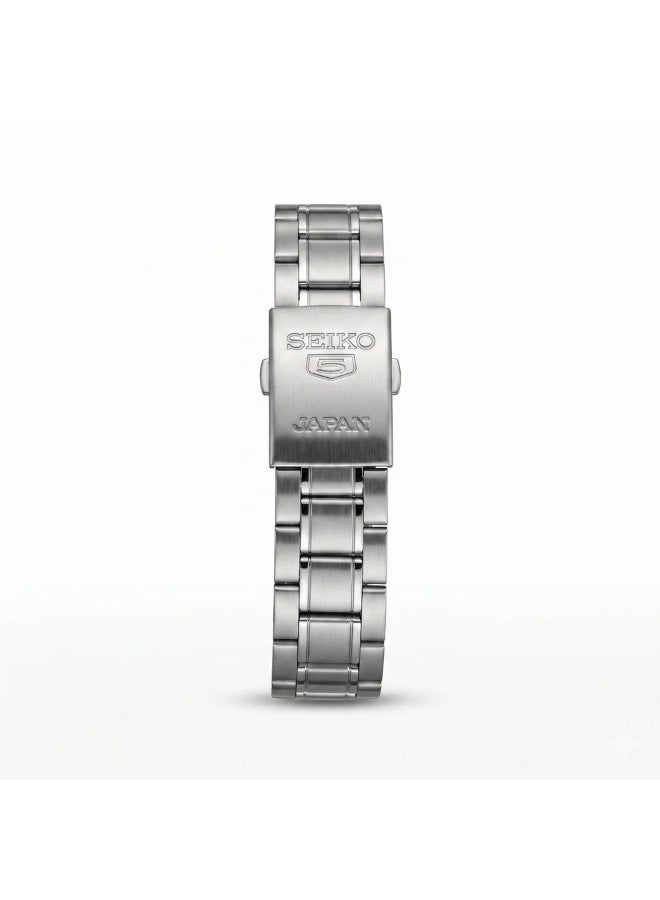 Seiko 5 سايكو 5 SNKP21J1 ساعة أوتوماتيكية للرجال بقرص عربي أسود سوار من الفولاذ المقاوم للصدأ 21 جوهرة مقاومة للماء - Image 2