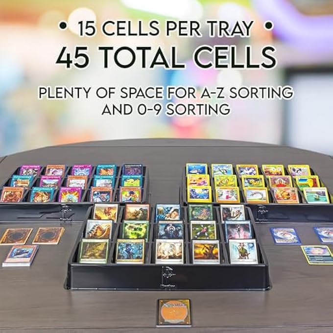 Toy Vault Trading Card Sorting Trays and Dealer Trays 3Pack 15Slot Large Black Card Tray Organizer for CCG Games and Board Games - Image 5