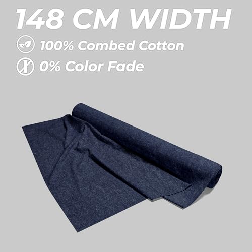 B BIGREAMS - Your Comfort is Our Mission BIGREAMS Unstitched Yarn Dyed Cotton Denim Shirt Fabric (1.5 Meter for Long Seleeve Shirt, Indigo) - Image 5