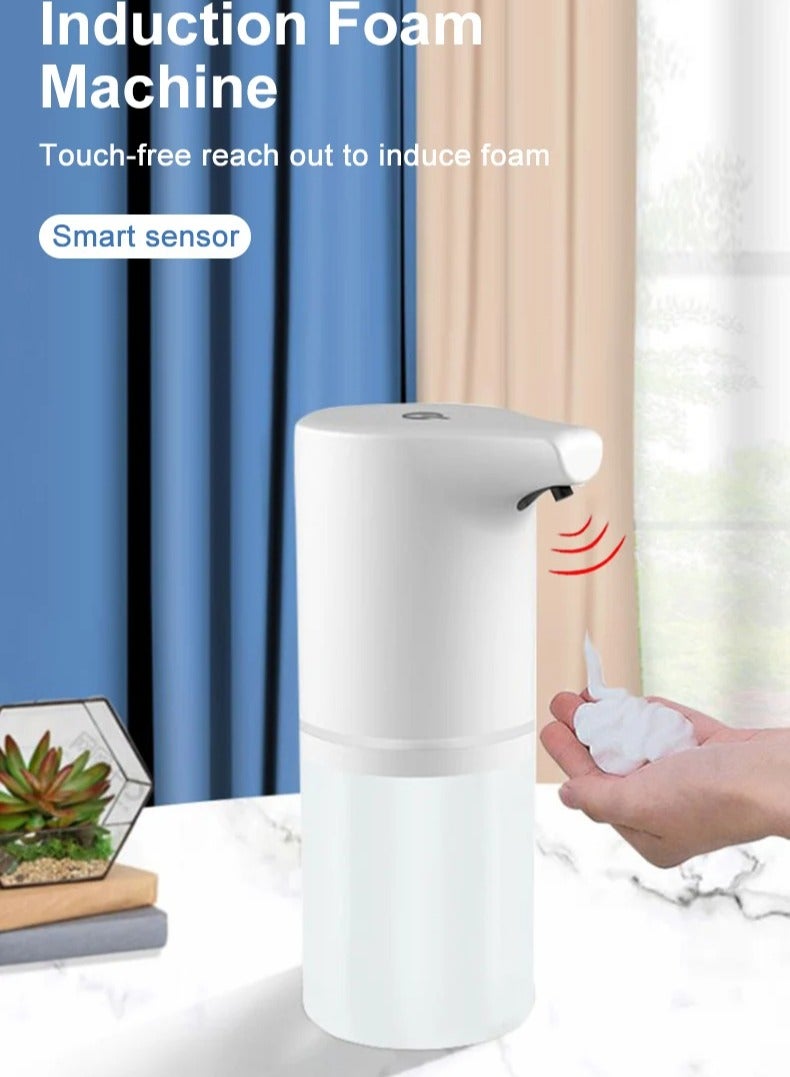 AROAQ موزع صابون قابل للشحن، موزع صابون آلي بدون لمس، غسالة يد سائلة فوم صغيرة ومريحة، موزع صابون بحساس تحت الأحمر للمنزل والحمام، (أبيض) - Image 2
