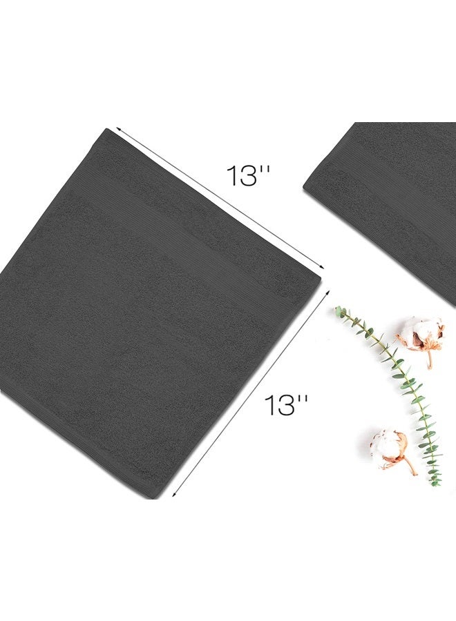 Softolle Premium Wash Cloths - 100% Combed Ring Spun Cotton WashCloth - Pack of 12 Luxury Washcloths – Ultra Soft Face Towels - Highly Absorbent Wash Cloth for Face- 13" x 13" Inches (Grey) - Image 2