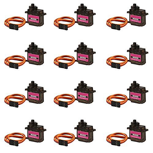 DORHEA 12PCS MG90S Servo Micro 360 9G Servo Motor Geared Micro Servo Motor 9G Smart Robot Compatible with Raspberry Pi Project Car Helicopter Airplane Boat 360 Rotating - Image 1