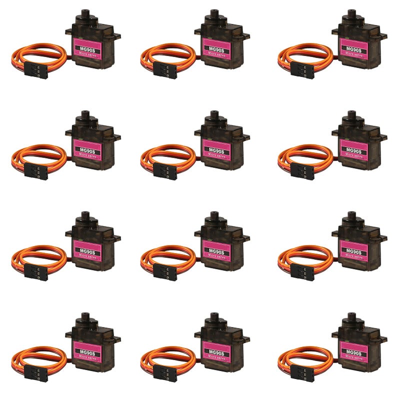 DORHEA 12PCS MG90S Servo Micro 360 9G Servo Motor Geared Micro Servo Motor 9G Smart Robot Compatible with Raspberry Pi Project Car Helicopter Airplane Boat 360 Rotating - Image 3