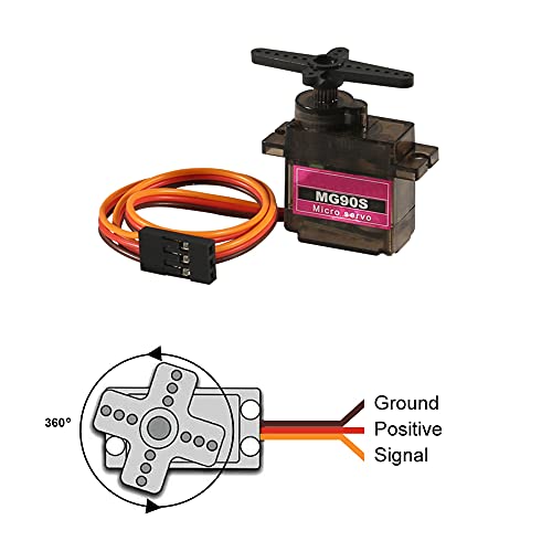 DORHEA 12PCS MG90S Servo Micro 360 9G Servo Motor Geared Micro Servo Motor 9G Smart Robot Compatible with Raspberry Pi Project Car Helicopter Airplane Boat 360 Rotating - Image 5