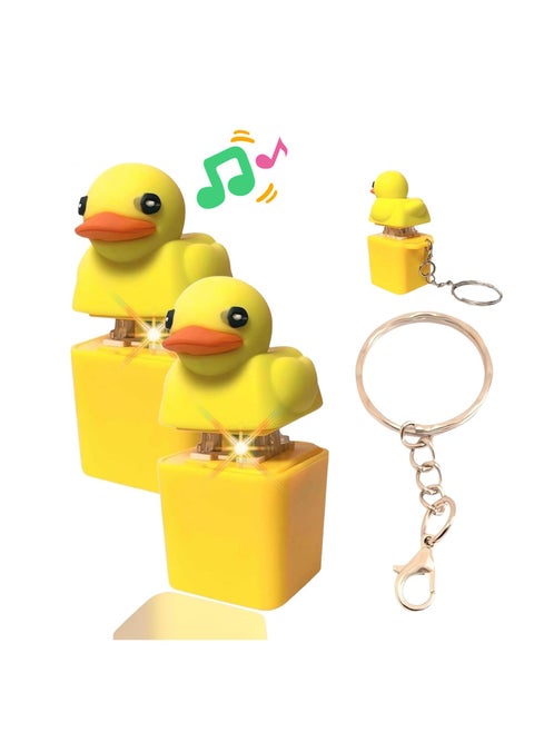 2Pcs Duck Fidget Toy Keychain, Duck Keyboard Keycaps Anxietys Relief Toy, Duck Fidget Clicker, Quack Button Board Clicker, Duck Sensory Toys for Kids Adults