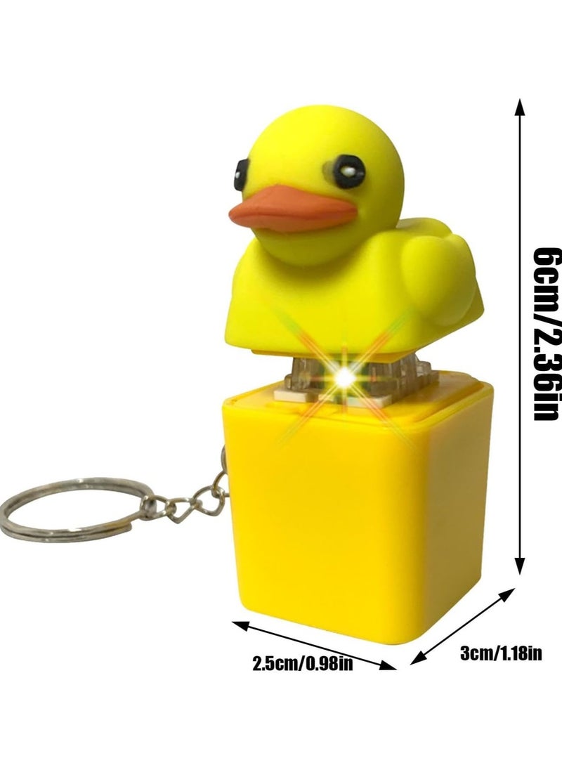 2Pcs Duck Fidget Toy Keychain, Duck Keyboard Keycaps Anxietys Relief Toy, Duck Fidget Clicker, Quack Button Board Clicker, Duck Sensory Toys for Kids Adults