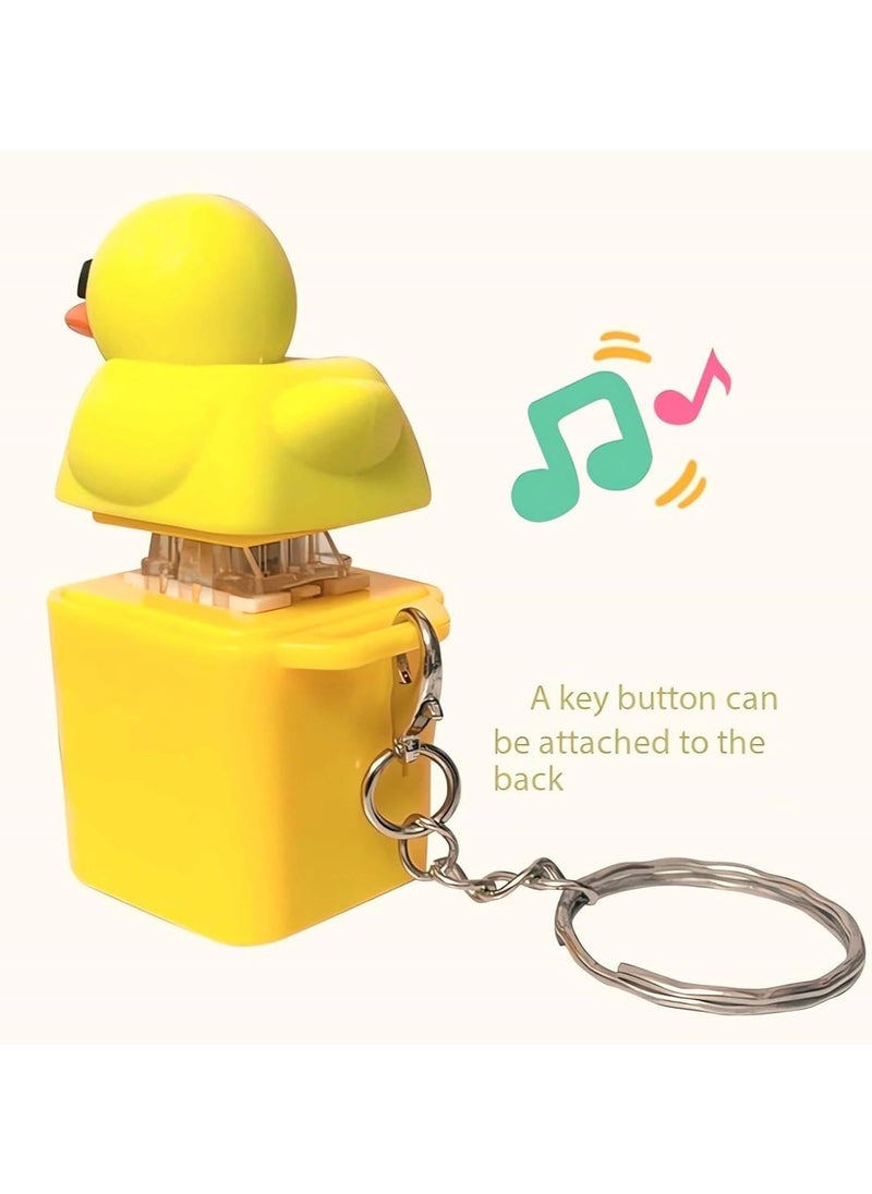2Pcs Duck Fidget Toy Keychain, Duck Keyboard Keycaps Anxietys Relief Toy, Duck Fidget Clicker, Quack Button Board Clicker, Duck Sensory Toys for Kids Adults