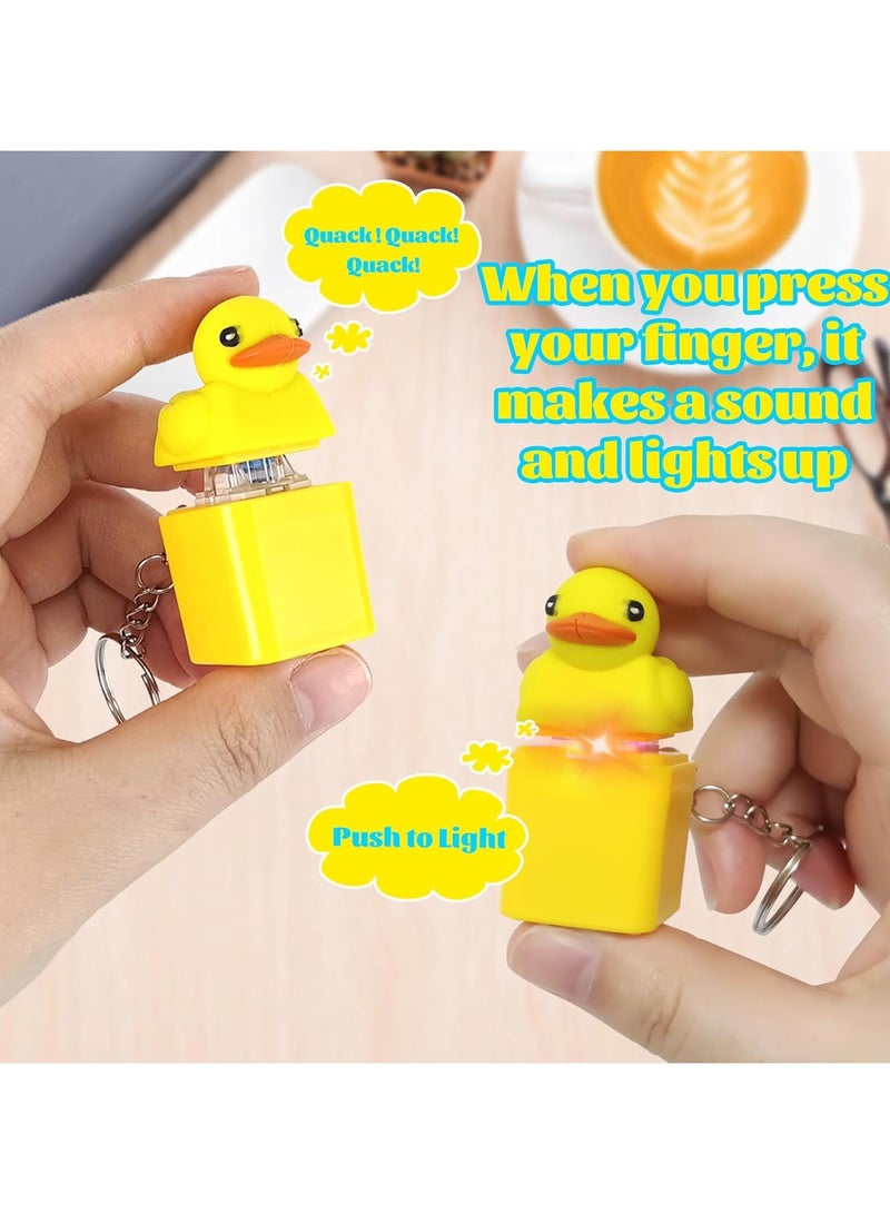 CMGTYYD 2Pcs Button-operated musical toy - Duckeys Quacking Keyboard Fidget Toy, Quacking Duck Keyboard Keychain, Duck Keyring with Colorful Lights, Clicker Duck Toys for Stress Anxiety Relief, Duck-shaped stress-relief toy - Image 2