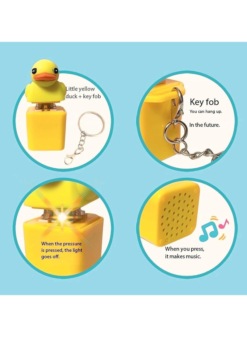 CMGTYYD 2Pcs Button-operated musical toy - Duckeys Quacking Keyboard Fidget Toy, Quacking Duck Keyboard Keychain, Duck Keyring with Colorful Lights, Clicker Duck Toys for Stress Anxiety Relief, Duck-shaped stress-relief toy - Image 4