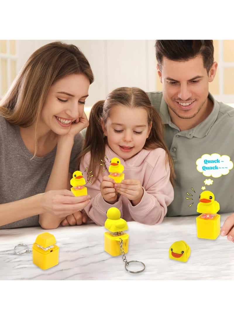 CMGTYYD 2Pcs Button-operated musical toy - Duckeys Quacking Keyboard Fidget Toy, Quacking Duck Keyboard Keychain, Duck Keyring with Colorful Lights, Clicker Duck Toys for Stress Anxiety Relief, Duck-shaped stress-relief toy - Image 3