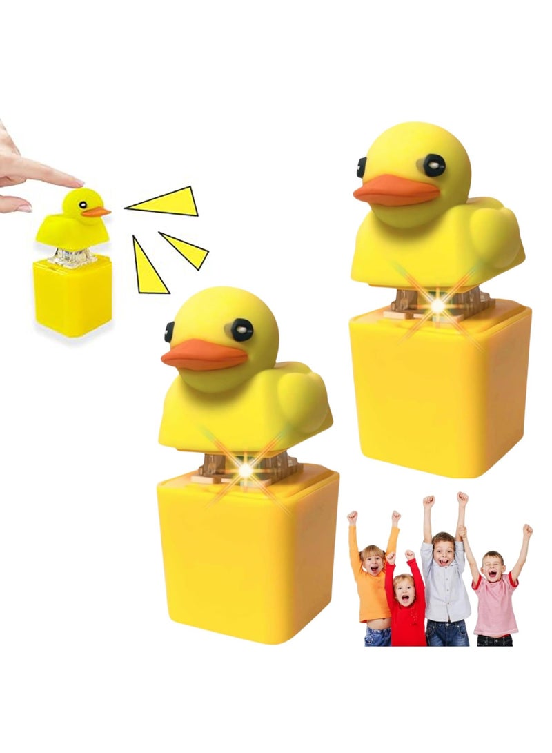 CMGTYYD 2Pcs Button-operated musical toy - Duckeys Quacking Keyboard Fidget Toy, Quacking Duck Keyboard Keychain, Duck Keyring with Colorful Lights, Clicker Duck Toys for Stress Anxiety Relief, Duck-shaped stress-relief toy - Image 1