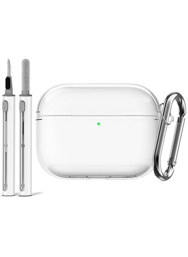 SJet Soft TPU Protective Case Cover for AirPods Pro 3 2025 with Cleaner Kit and Keychain(Clear)