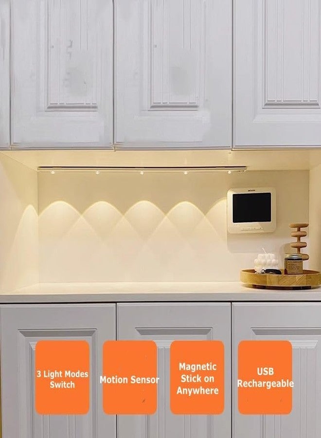 MIRADH 40cm USB Rechargeable Under Cabinet Motion Sensor Light – Wireless Magnetic LED Strip for Kitchen, Closet, Wardrobe, Pantry | 3 Color Dimmable Night Lamp - Image 4
