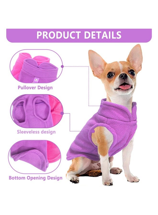سترتان من الصوف للكلاب الصغيرة - ناعمة ودافئة مع حلقة على شكل حرف D، مثالية للطقس البارد؛ ذكر أو أنثى، مقاس متوسط (وردي، بنفسجي) - Image 4