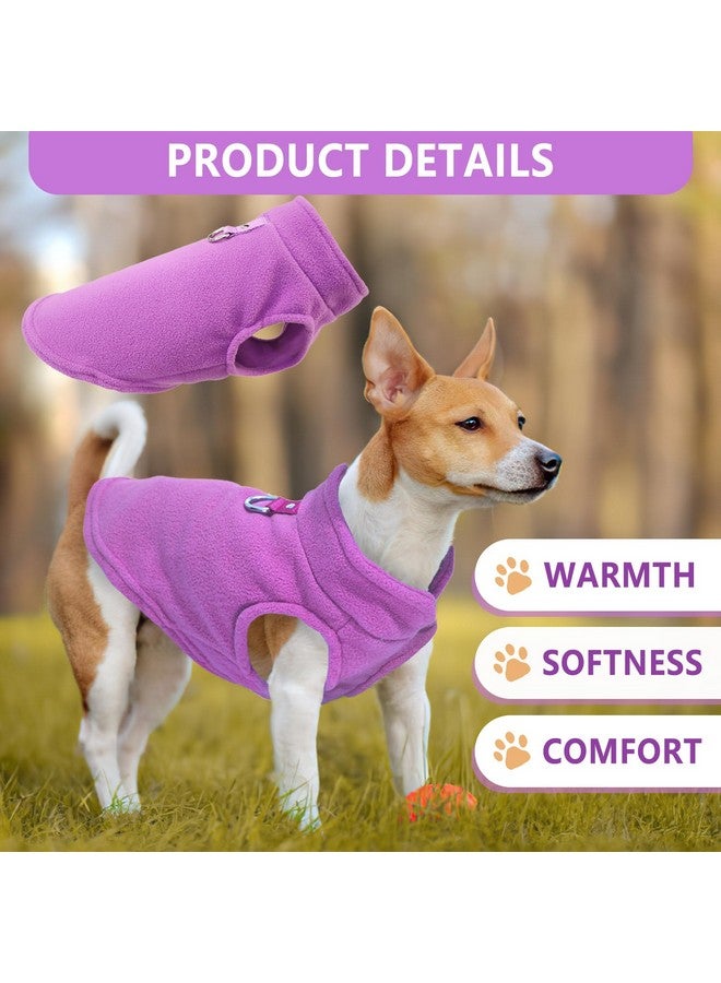 سترتان من الصوف للكلاب الصغيرة - ناعمة ودافئة مع حلقة على شكل حرف D، مثالية للطقس البارد؛ ذكر أو أنثى، مقاس متوسط (وردي، بنفسجي) - Image 2