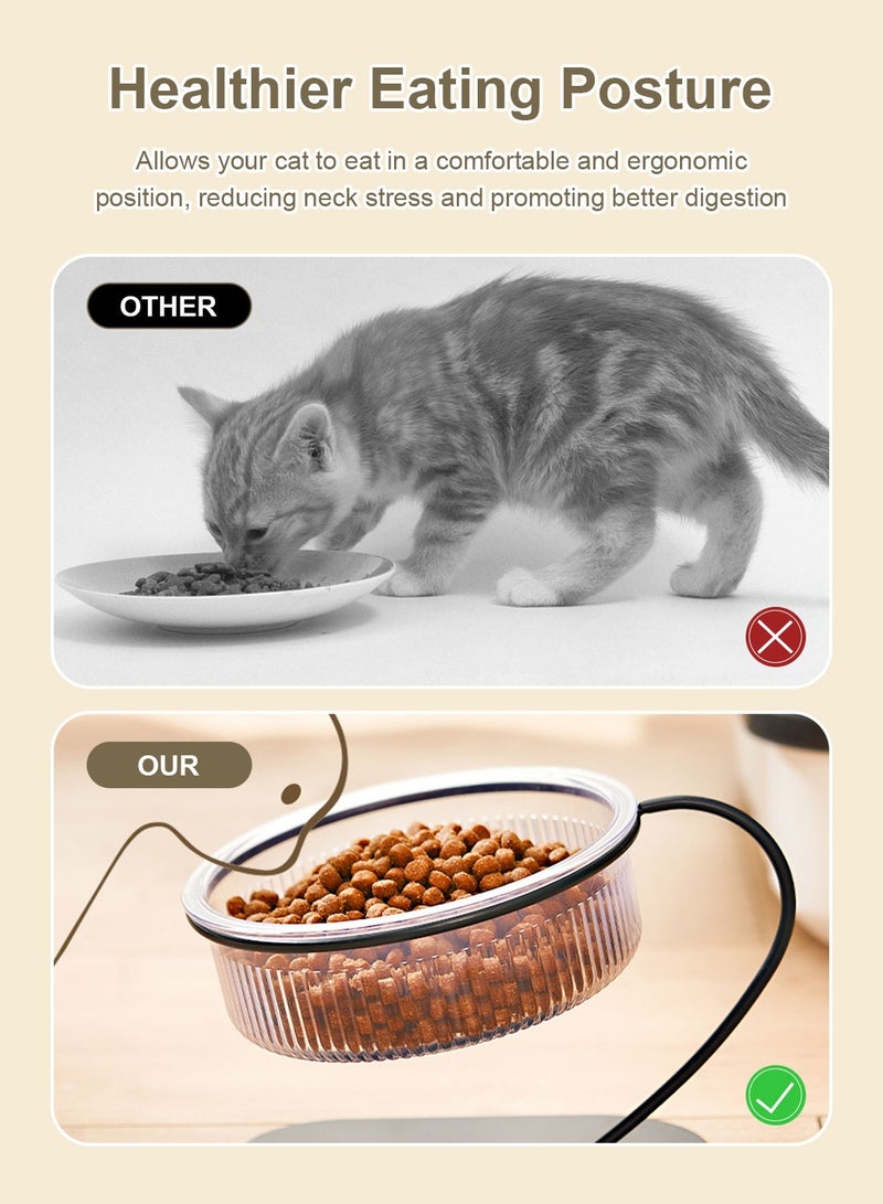 كيدل وعاء طعام للقطط، وعاء طعام مرتفع للجراء والقطط الصغيرة، وعاء طعام للكلاب، وعاء طعام للحيوانات الأليفة مع حامل - Image 3