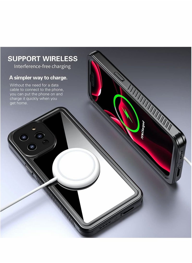 SYOSI - Case for iPhone 13 Pro Max Waterproof Built in Screen Protector Full Body Rugged Duty Protection Antiscratch Shockproof Protective Compatible with 6.7'' Black - Image 1