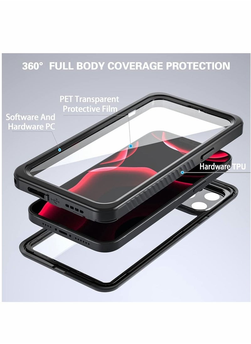 SYOSI - Case for iPhone 13 Pro Max Waterproof Built in Screen Protector Full Body Rugged Duty Protection Antiscratch Shockproof Protective Compatible with 6.7'' Black - Image 1