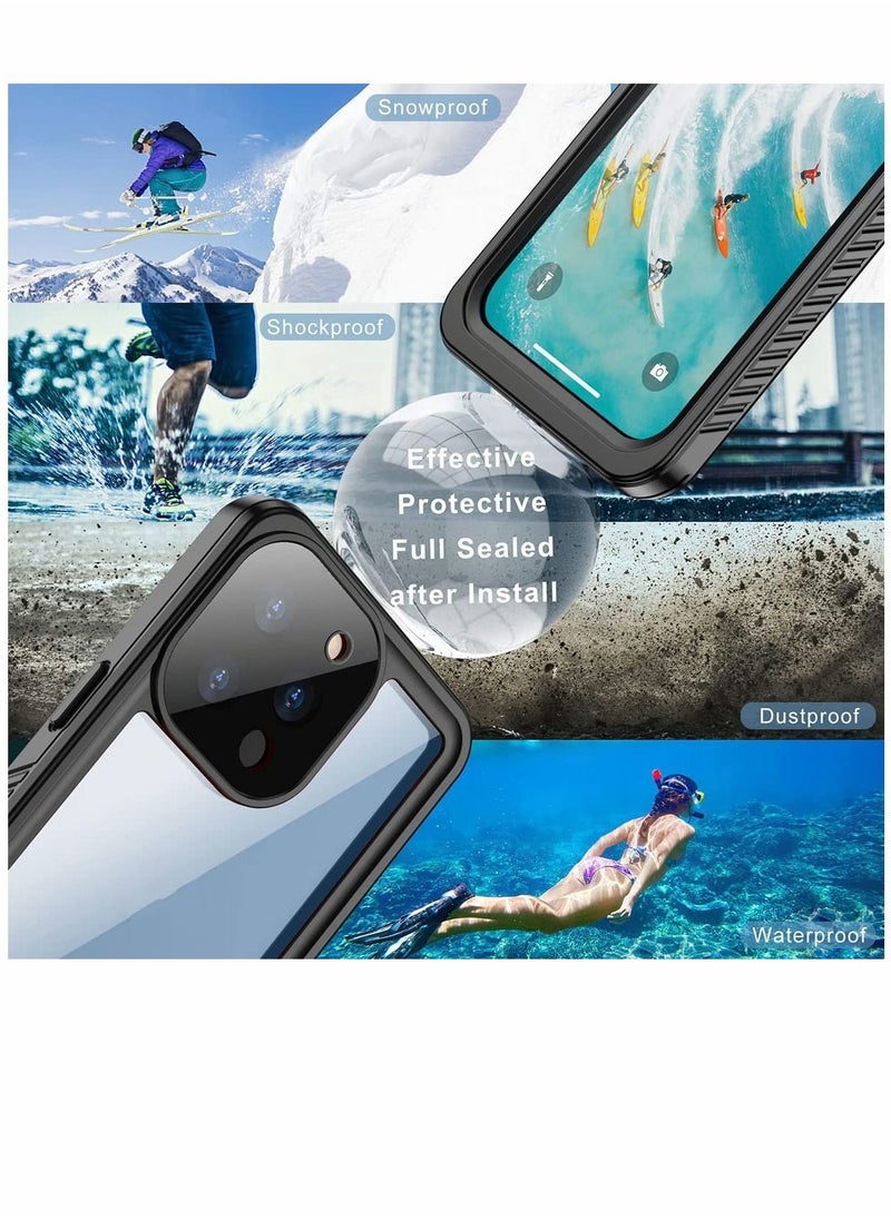 SYOSI - Case for iPhone 13 Pro Max Waterproof Built in Screen Protector Full Body Rugged Duty Protection Antiscratch Shockproof Protective Compatible with 6.7'' Black - Image 1
