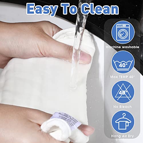 Reginary 30 Pack White Muslin Baby Bibs Bulk Adjustable 6 Layers Baby Bandana Drool Bibs for Boys Girls Newborn Cotton Soft Absorbent Muslin Burp cloth for Drooling and Teething - Image 4