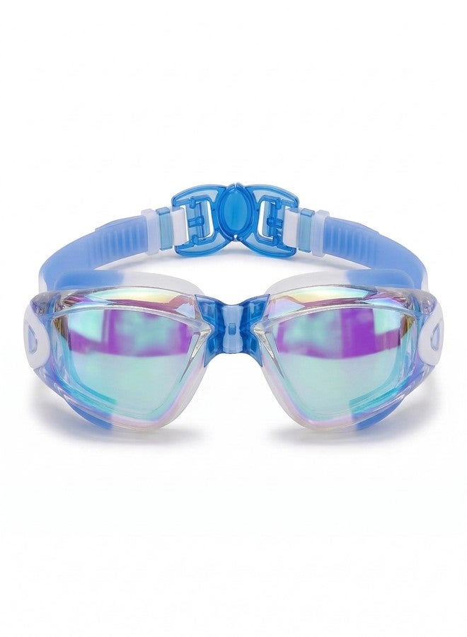 BURNLAB Kids Mirrored Lens Swimming Goggles for Pool and Outdoor Swimming, Adjustable Fit, kids Boys and girls (Royal Blue) - Image 1