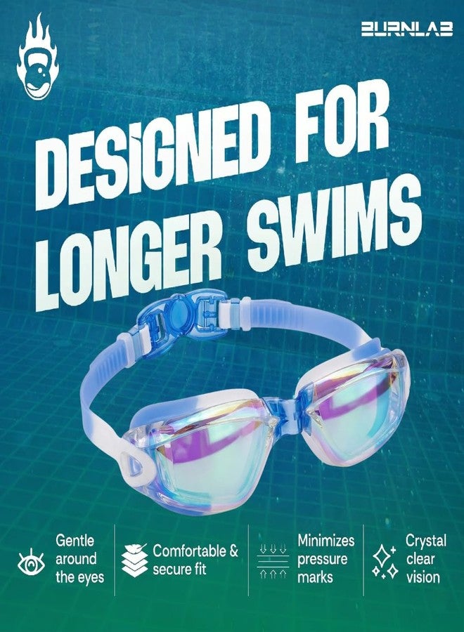 BURNLAB Kids Mirrored Lens Swimming Goggles for Pool and Outdoor Swimming, Adjustable Fit, kids Boys and girls (Royal Blue) - Image 5