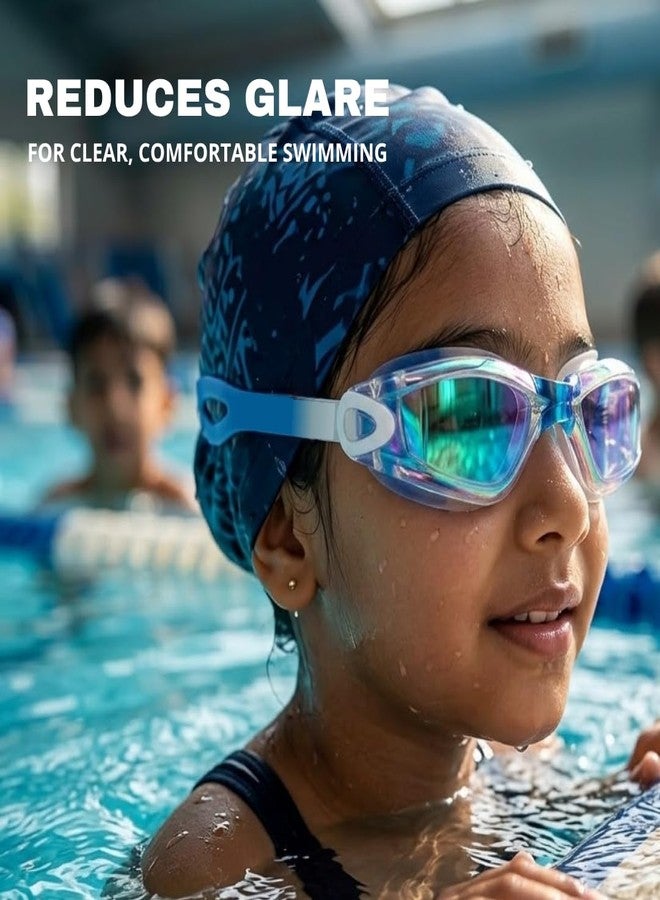 BURNLAB Kids Mirrored Lens Swimming Goggles for Pool and Outdoor Swimming, Adjustable Fit, kids Boys and girls (Royal Blue) - Image 3