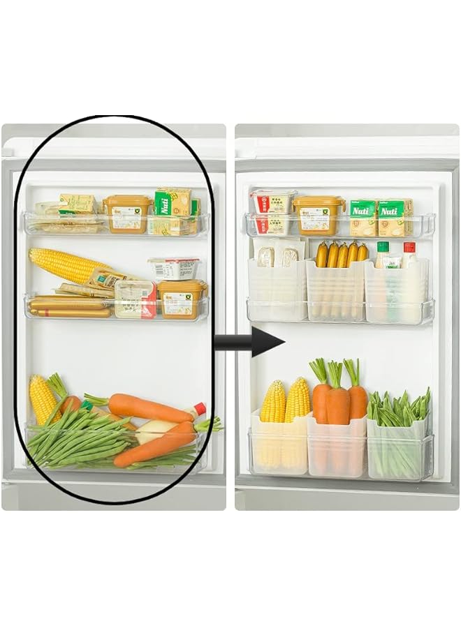 Green Tiger Fridge and Freezer Bins Set of 3 Large Plastic Containers for Food Storage, Beverage Holder, and Pantry Organizer - Refrigerator Door Space and Cabinet Kitchen essential (Frosted fridge bin) - Image 2