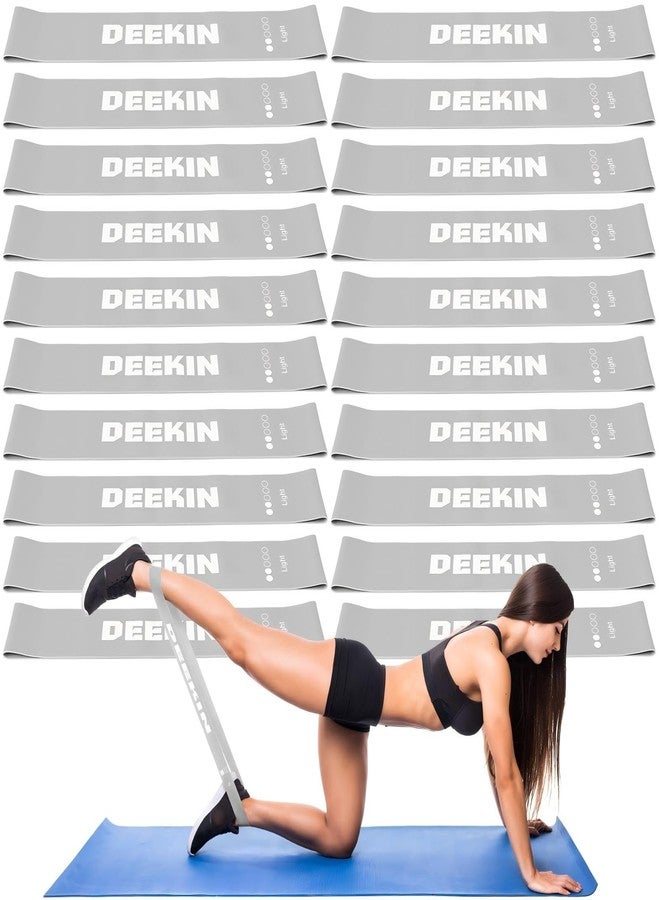 DEEKIN 20 Pcs Resistance Bands Bulk Loop Resistance Exercise Bands for Working Out Stretch Yoga Starter Set Elastic Exercise Fitness Band Equipment for Home Fitness, Gym, Yoga(Soft Gray,15-20LBS) - Image 1