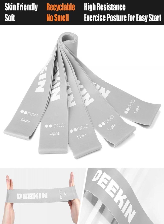 DEEKIN 20 Pcs Resistance Bands Bulk Loop Resistance Exercise Bands for Working Out Stretch Yoga Starter Set Elastic Exercise Fitness Band Equipment for Home Fitness, Gym, Yoga(Soft Gray,15-20LBS) - Image 3