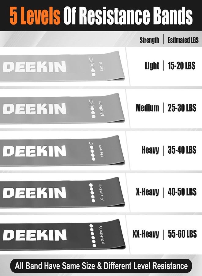 DEEKIN 20 Pcs Resistance Bands Bulk Loop Resistance Exercise Bands for Working Out Stretch Yoga Starter Set Elastic Exercise Fitness Band Equipment for Home Fitness, Gym, Yoga(Soft Gray,15-20LBS) - Image 2