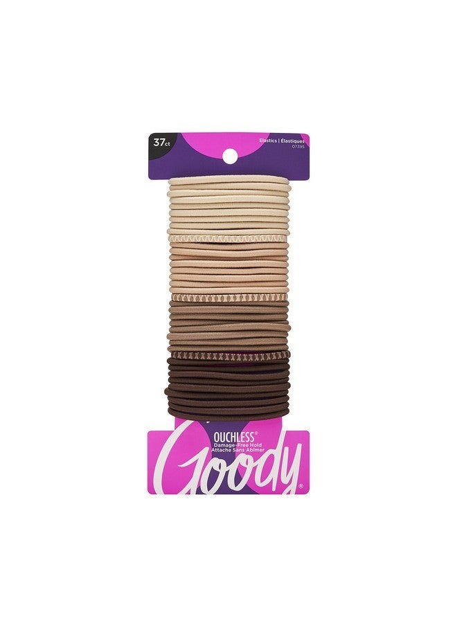 Goody Ouchless Elastic Hair Ties - 37 Ct, Blonde, 4MM Rubber Bands for Hair, Pain-Free Hair Accessories for Women & Men, Made for Long-Lasting Braids, Ponytails & More, All Hair Types - Image 1