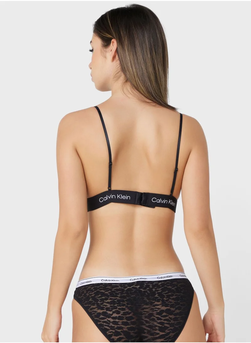 CALVIN KLEIN Logo Band Lace Detail Bikini Brief