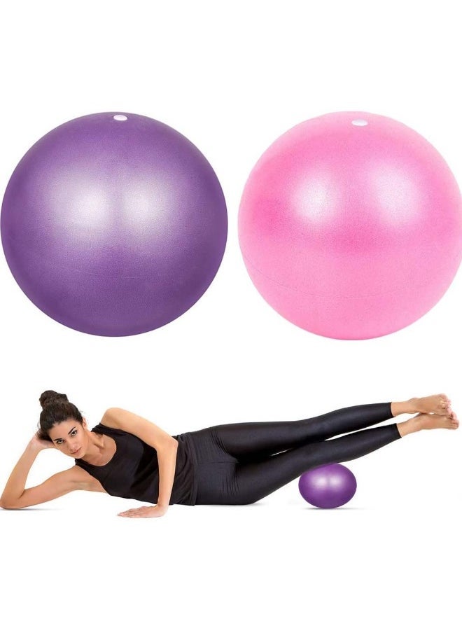 Generic 2 pcs Soft Pilates Balls 25CM Exercise Balance Ball Gym Fitness Perfect for Yoga Core Training and Physical Therapy Pink  Purple 