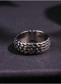 Elegant And Modern Antique Silver Plated Ring For Men One Size