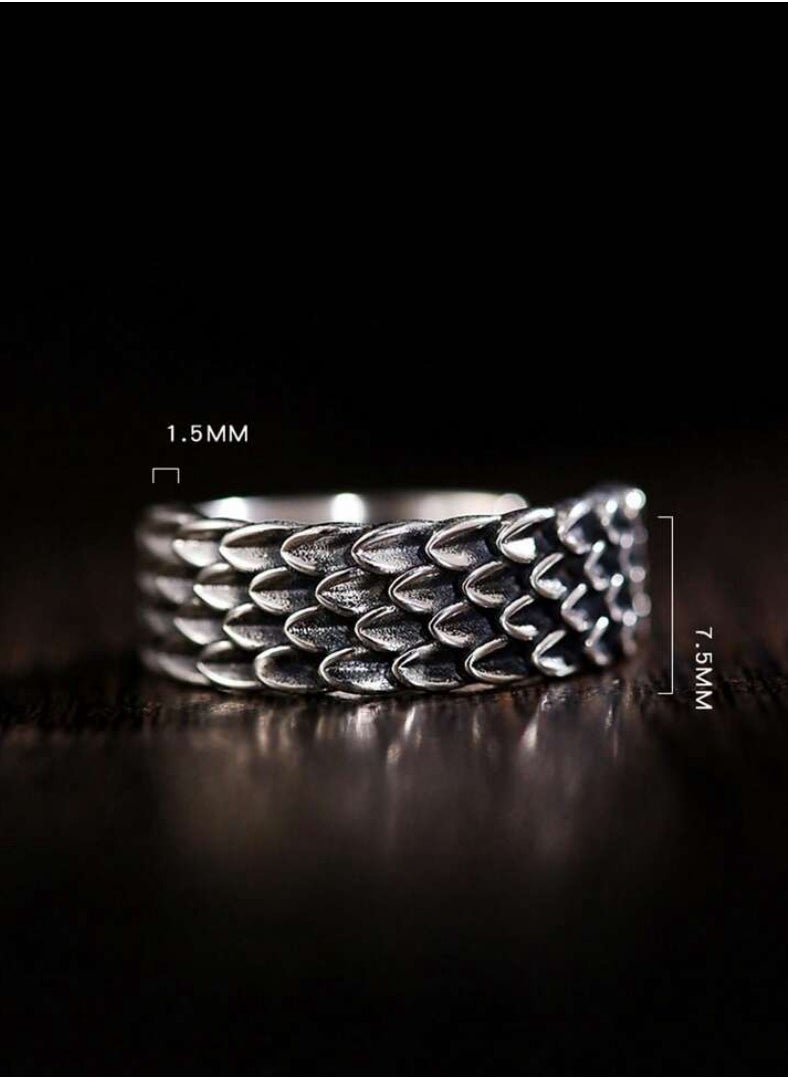 Luxury Concept - Elegant And Modern Antique Silver Plated Ring For Men One Size - Image 1